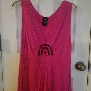 Long tank with beaded embellishment